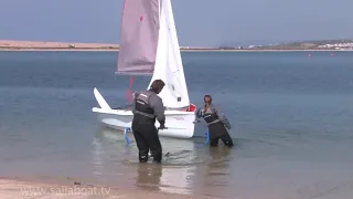 How to Sail - Beach launching a 2 person boat