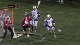 Lyle Thompson goes behind the back, then scores backhand against Brodie Merrill