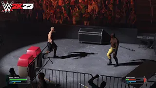 WWE 2K23 Fighting In The Crowd - Brock Lesnar vs Bobby Lashley (Full Match Gameplay)