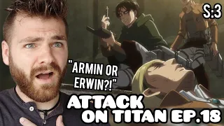ERWIN Or ARMIN!!!??!! NO!! | ATTACK ON TITAN EPISODE 18 | SEASON 3 | New Anime Fan! | REACTION