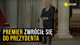 Zaprzysiężenie nowych ministrów. Donald Tusk zwrócił się do prezydenta. "Chciałbym przyrzec"