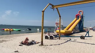 ✔️Коблево Видео: Пляж и море на Николаевских базах. Обзор 23 июля 2020