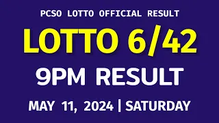 6/42 LOTTO RESULT TODAY 9PM DRAW May 11, 2024 Saturday PCSO LOTTO 6/42 DRAW TONIGHT