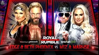 Edge & Beth Phonenix vs  The Miz & Maryse  - Royal Rumble 2022 (Official Match Card)