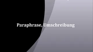 Paraphrase, Umschreibung | deutsch - englisch