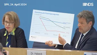 „Stimmung steigt“ - Gesamte Bundespressekonferenz von Robert Habeck zur Konjunkturprognose für 2024