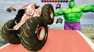 Monster Truck & The Hulk Crash Battle | BeamNG Drive - Griff's Garage