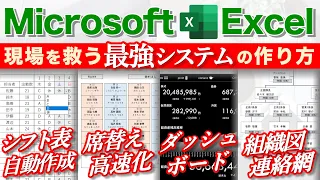 【Excel講座】実務に役立つ超便利な最強テンプレート集 ★シフト表｜座席表｜ダッシュボード｜組織図｜スケジュール表｜カレンダー｜連動ドロップダウンリスト★