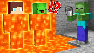 JJ and Mikey Pranked as Lava in Minecraft - Maizen Parody