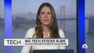 Big tech stocks slide as AI skyrockets startup valuations