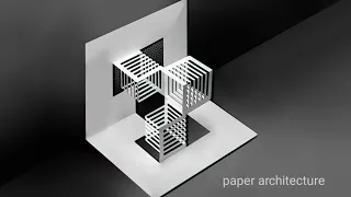 3D geometrical paper architecture  | paper folding architecture step-by-step|  kirigami paper model