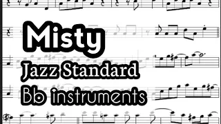 Misty Smooth Jazz  Tenor Soprano Clarinet Trumpet Sheet Music Backing Track Play Along Partitura