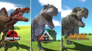 JW vs ARK vs ARBS - Animal Revolt Battle Simulator Dinosaurs