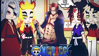 Upper Moons and Hashiras react to Tanjiro as Shanks From One piece 1-2 |Gacha life|.