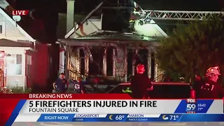 5 Indianapolis firefighters hospitalized after floor collapses at vacant house fire