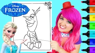 Coloring Olaf Frozen Disney Coloring Book Page Prismacolor Colored Paint Markers | KiMMi THE CLOWN