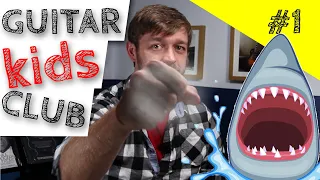 JAWS THEME kids club guitar lesson - EASY childrens first guitar song