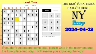 The New York Times Daily Sudoku 2024-04-23 Easy