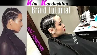 How to do Feed-in Braids on straight hair | Full Tutorial w Commentary