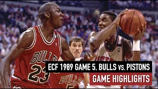 NBA Playoffs 1989. Detroit Pistons vs Chicago Bulls - Game Highlights. Game 5 HD 720p
