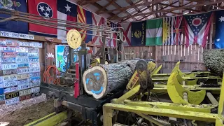 sawing a walnut log and emptying out the sawdust bin snack video # 500