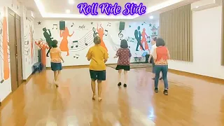 Roll Ride Slide - line dance | Jo Kinser, Ivonne Verhagen, John Kinser & Roy Verdonk | NDC STUDIO