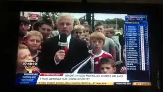 Deadline Day 31/08/12 Stoke reporter has ball thrown at his