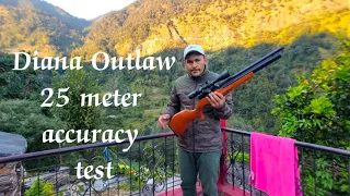 Diana Outlaw accuracy test 25 meter