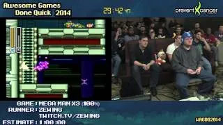 Mega Man X3 :: SPEED RUN 100% (0:47:49) [SNES] Live by Zewing #AGDQ 2014