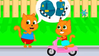 Cats Family en Français - J'ai fait semblant d'être un policier Animé 2024 en Français