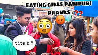 Eating Girls PaniPuri Prank 2 | Eating puchka prank | Eating golgappa prank | Food Snatching Prank