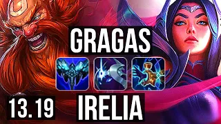 GRAGAS vs IRELIA (TOP) | Legendary, 6 solo kills, 15/2/2, 1.0M mastery | NA Diamond | 13.19