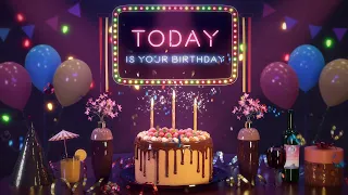 Happy Birthday Cake Animation with Birthday Song in 4K Short Version