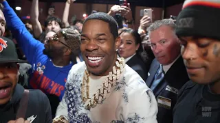 Busta Rhymes with fans after Knicks win at MSG