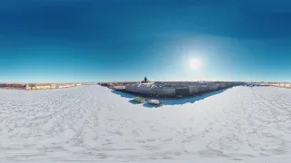 Васильевский остров зима 360 VR Аэросъемка в Санкт-Петербурге