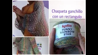 Chaqueta fácil ganchillo  rectangular de katia