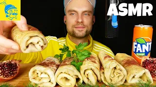 ASMR eating Azerbaijani food: qutab 🇦🇿 (English subtitles) - GFASMR