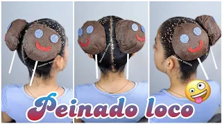 Peinado loco facil y rapido para niñas 🤪🤡 | crazy hairstyles 🤪😅