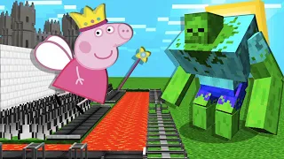 Princess Peppa Pig The Most Secure House vs Zombie In Minecraft