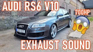 AUDI RS6 V10 EXHAUST SOUND - REAR MUFFLER DELETE - TUNED 700HP - THE MOST GRUNTING EXHAUST!?