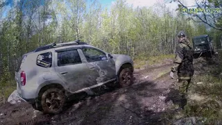 Лютая покатуха. Все в болоте. Будут жертвы. Duster, Дефэндер, Паджеро, Jeep, УАЗ, Шнива.