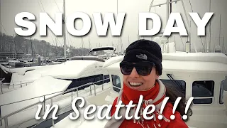 LIVING ON A BOAT during a rare SNOW storm in Seattle, WA!!! [NORDHAVN 43 TRAWLER]