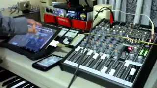 iPad connected to Mackie ProFX8 Studio Mixer