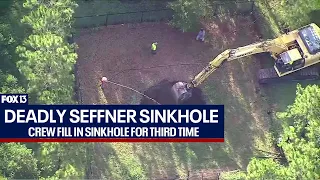 Seffner sinkhole that swallowed man filled in again