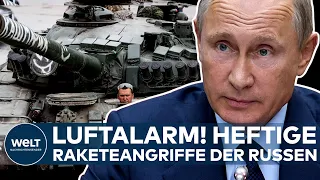 PUTINS KRIEG: Luftalarm und Raketenangriffe! Heftige Attacken im Osten der Ukraine | WELT News