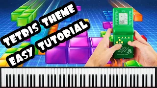 Easy piano tutorial: TETRIS THEME Korobeiniki | ТЕТРИС урок на пианино