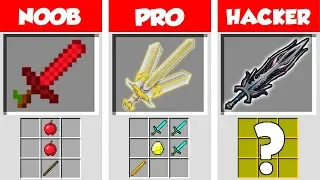 Minecraft NOOB vs PRO vs HACKER: SUPER SWORD CRAFTING CHALLENGE in Minecraft / Animation