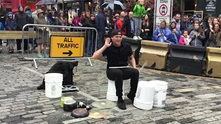 The Bucket boy at the 2019 Edinburgh Fringe (13th August) on the royal mile