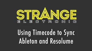 Using Timecode to Sync Ableton Live and Resolume