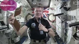 Tim Peake plays 'water ping pong' in space